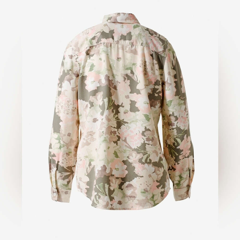 Chico's Garden Camo Soft Utility Button Down Shirt - Picture 2 of 13